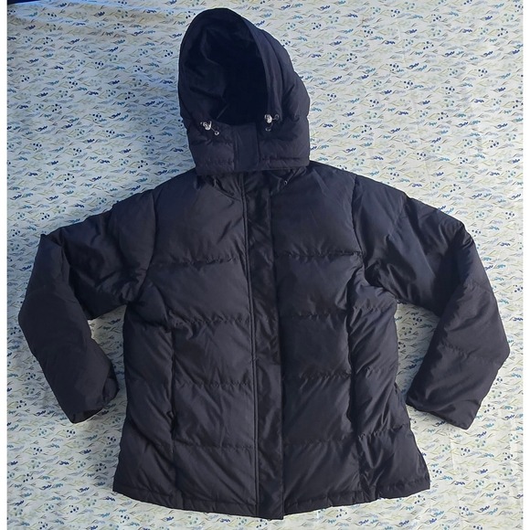 L.L. Bean Other - LL Bean Mens Goose Down Puffer Jacket Black Hooded Winter Coat Large Regular L